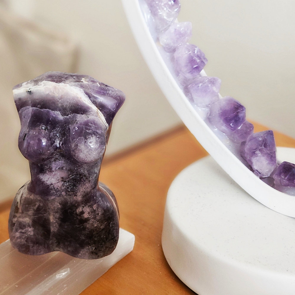 Chevron Amethyst Goddess Sculpture